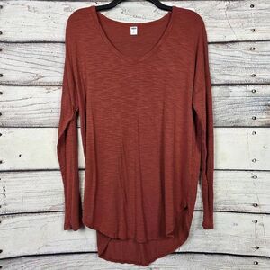 Old Navy Luxe Long Sleeve Top Womens M Brown